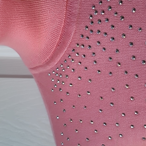 Pink Turtleneck Sweater with Silver Bead Embellishments | Size XL | NWT - Picture 3 of 9